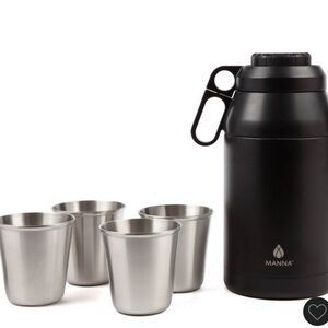 Manna 64oz Stack Growler Black Insulated Stainless Steel Double Wall BPA Free